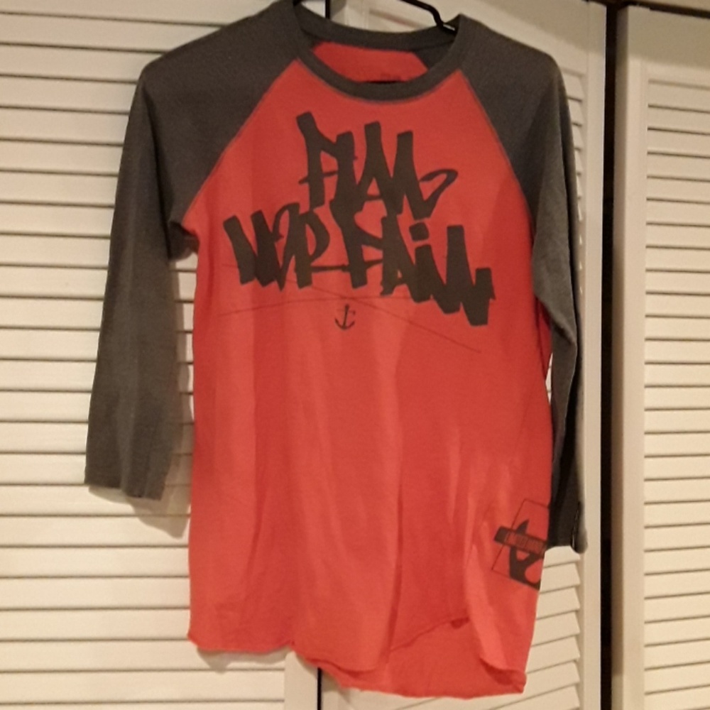 Orange and grey baseball 3/4 sleeve tee FNF